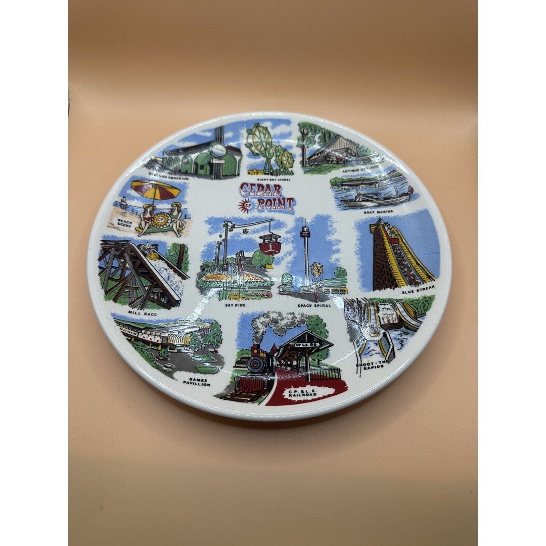 Cedar Point Vintage Souvenir Plate fsxjpSvkj