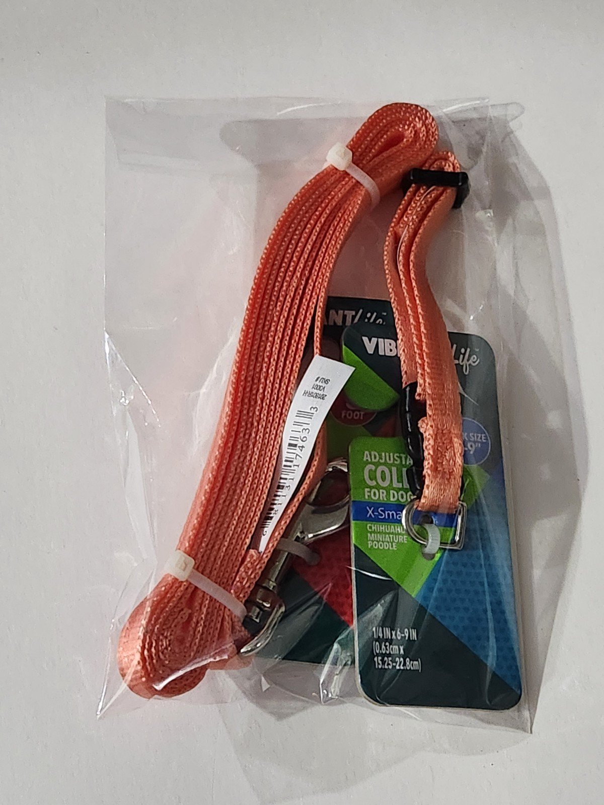 VibrantLife Solid Apricot Colored Matching Dog Leash 5Ft And XS Collar 6-9