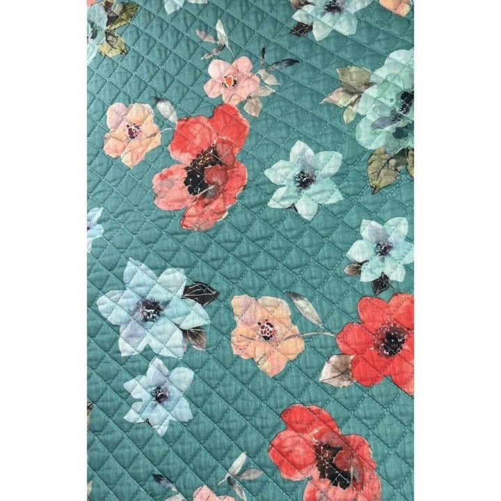 Pioneer Woman Placemat Set x4 Vintage Bloom Reversible Quilted Floral Teal ACOPq9e8d