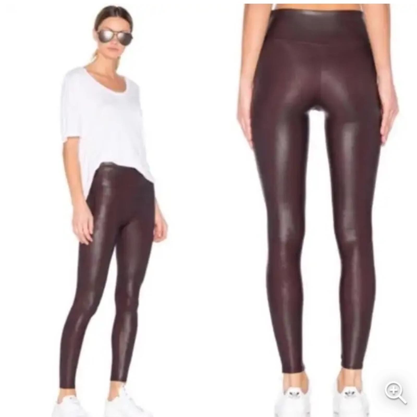 Spanx Faux Leather Leggings in Oxblood Mahogany 3cLVmTqPB