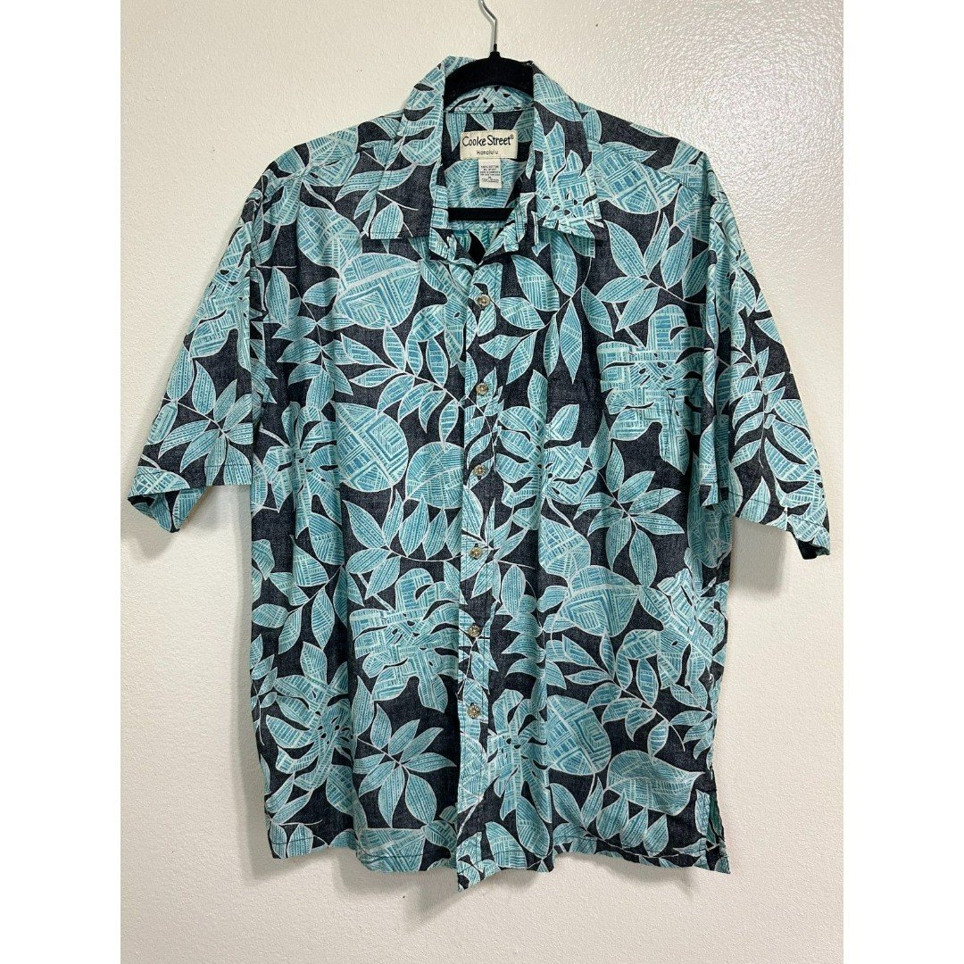 Cooke Street Men´s Aloha Camp Hawaiian Reverse Print Button Down Shirt, Size XL fMiiq08Nt