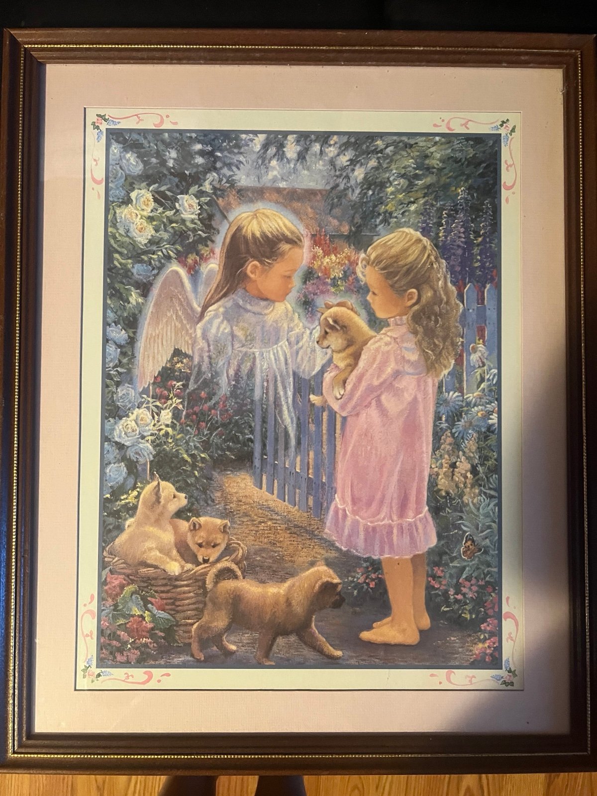 Vintage Home Interiors Decor Guardian Angel and Girl w/