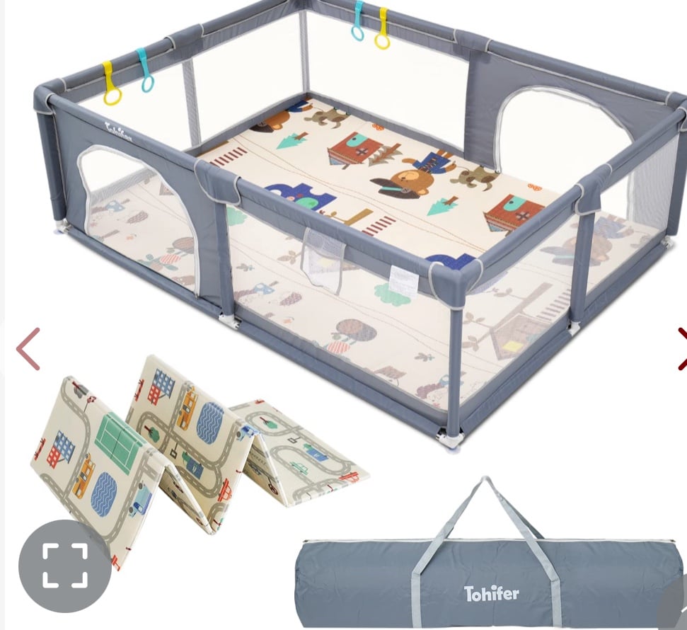 Baby Playpen With Mat, Large Baby Play Yard For Toddler, BPA-Free, Non-Toxic, Sa 2znRHSns2