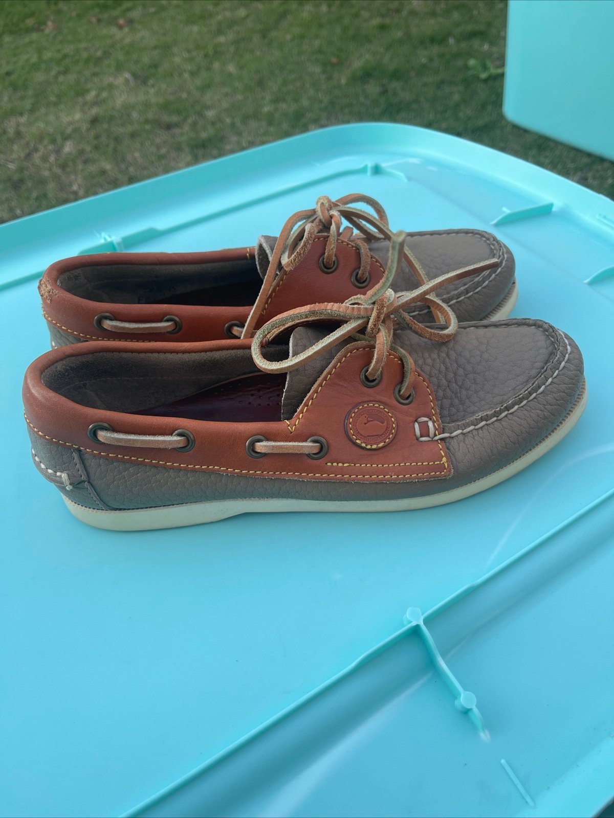 Dooney & Bourke Leather Regatta Boat Shoes Logo Vintage Preppy Women´s Size 6.5 fAwn1Q8vq