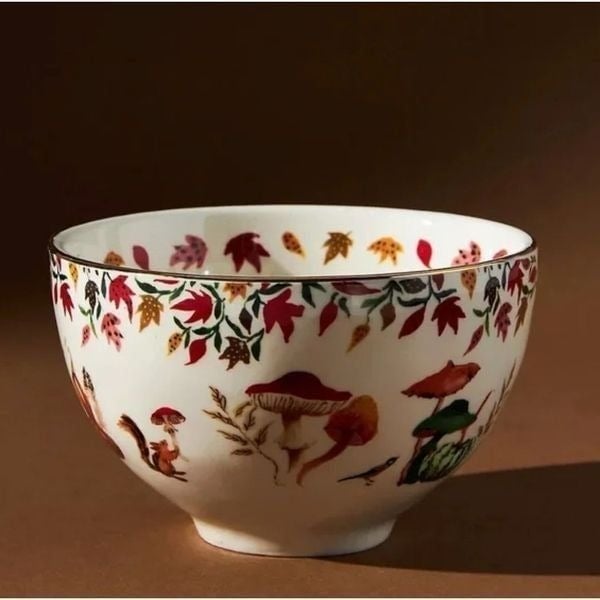 Anthropologie Inslee Fariss Autumn´s Bounty Bowl Table Top Fall Mushrooms NWT cQVRWPcza