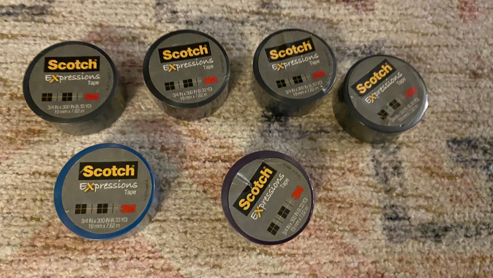 Scotch Expression 3m Tape assorted Design & Colors (6pk