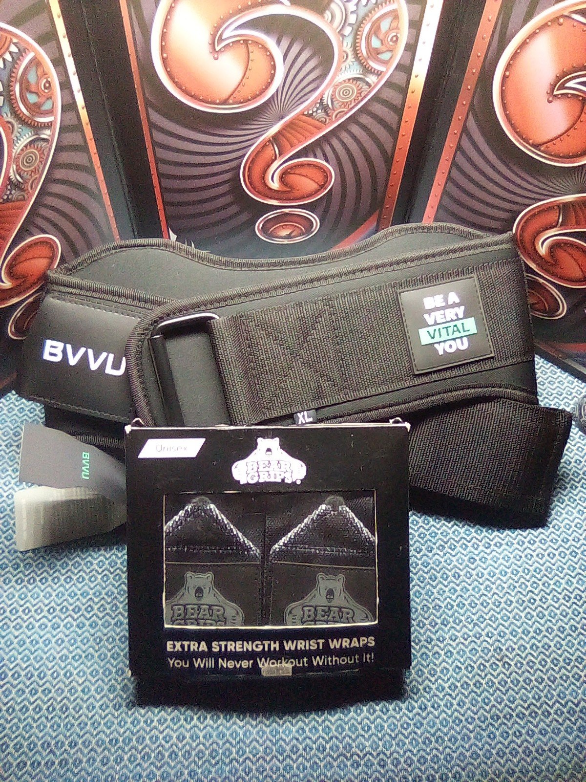 Be A Very Vital You BVVU Weight Lifting Belt & Bear Grips Both New In Box Wth Tg CvRoC9V1f