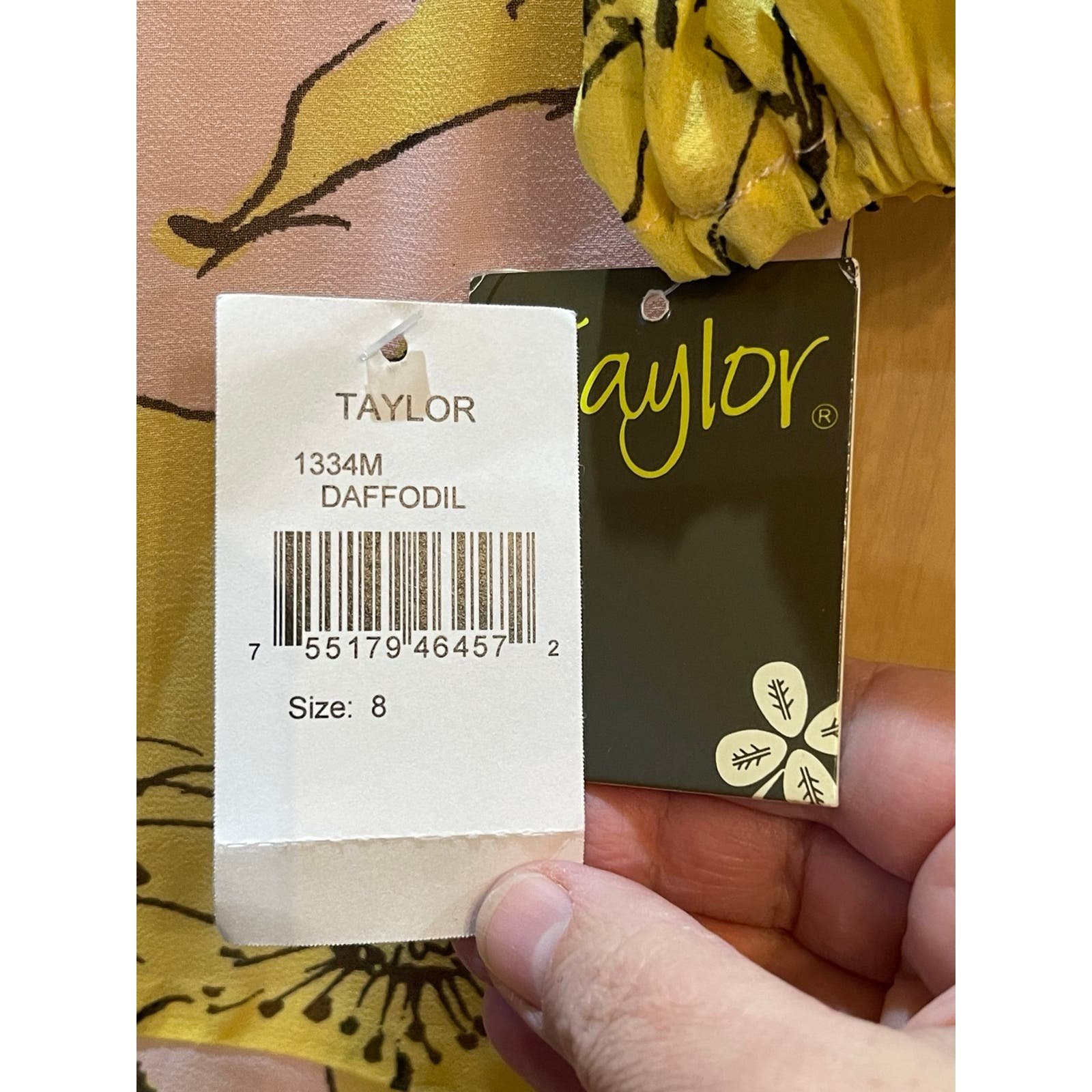 NWT Taylor Ruffle Hem Floral Chiffon Dress Size 8 GHWm9G5rX