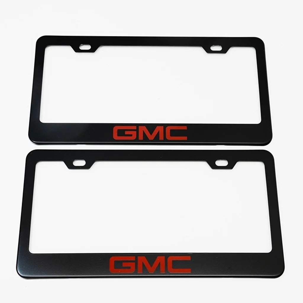 2PCs GMC Stainless Steel License Plate Frame Rust Free 