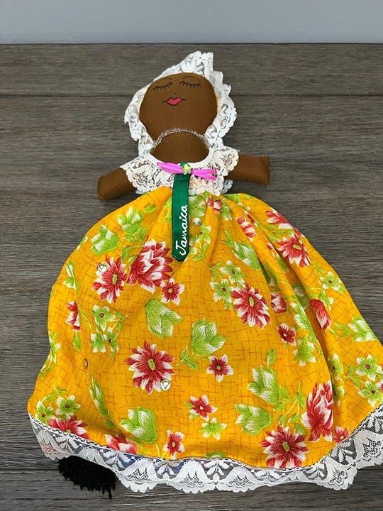 Handcrafted Caribbean Topsy-Turvy St. Martin Souvenir Cloth Doll 18