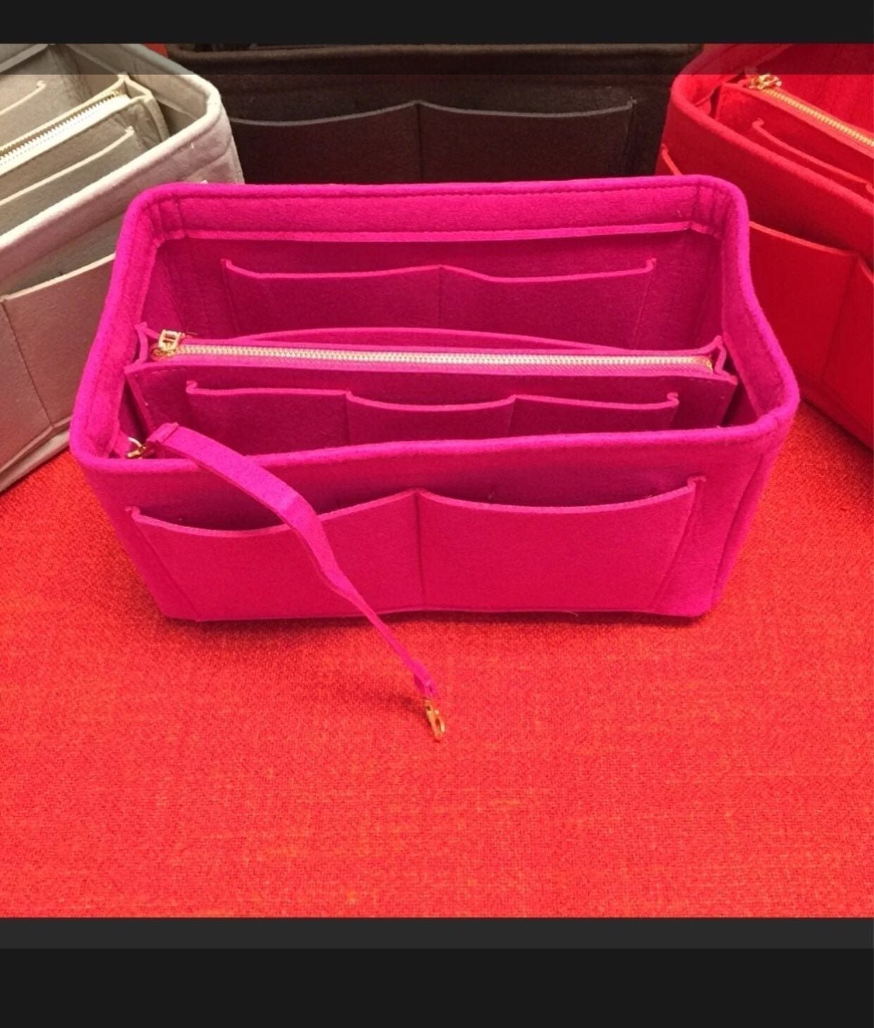 Hot pink/pivione tote bag organizer GeeOuDFSO