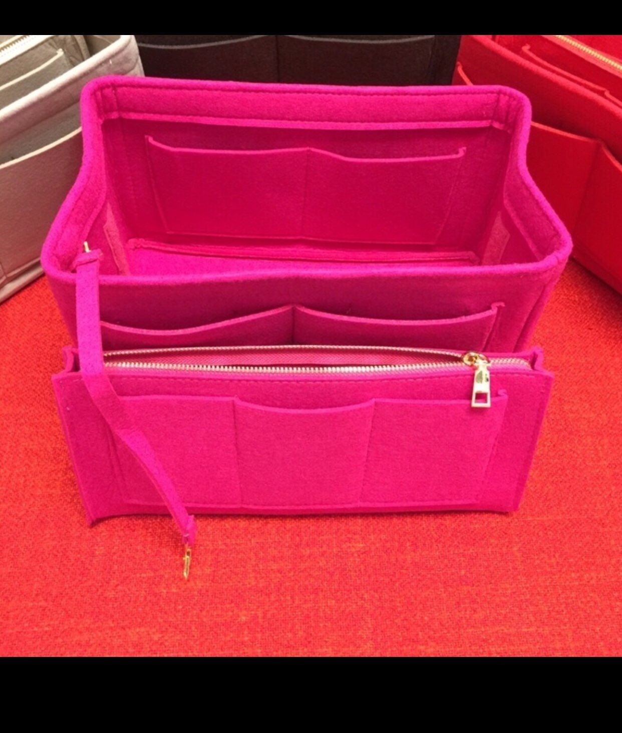 Hot pink/pivione tote bag organizer GeeOuDFSO