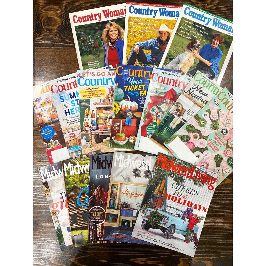 Country Woman, Country Living, Midwest Living Magazine Bundle Lot of 15 Fqdj2LJmN