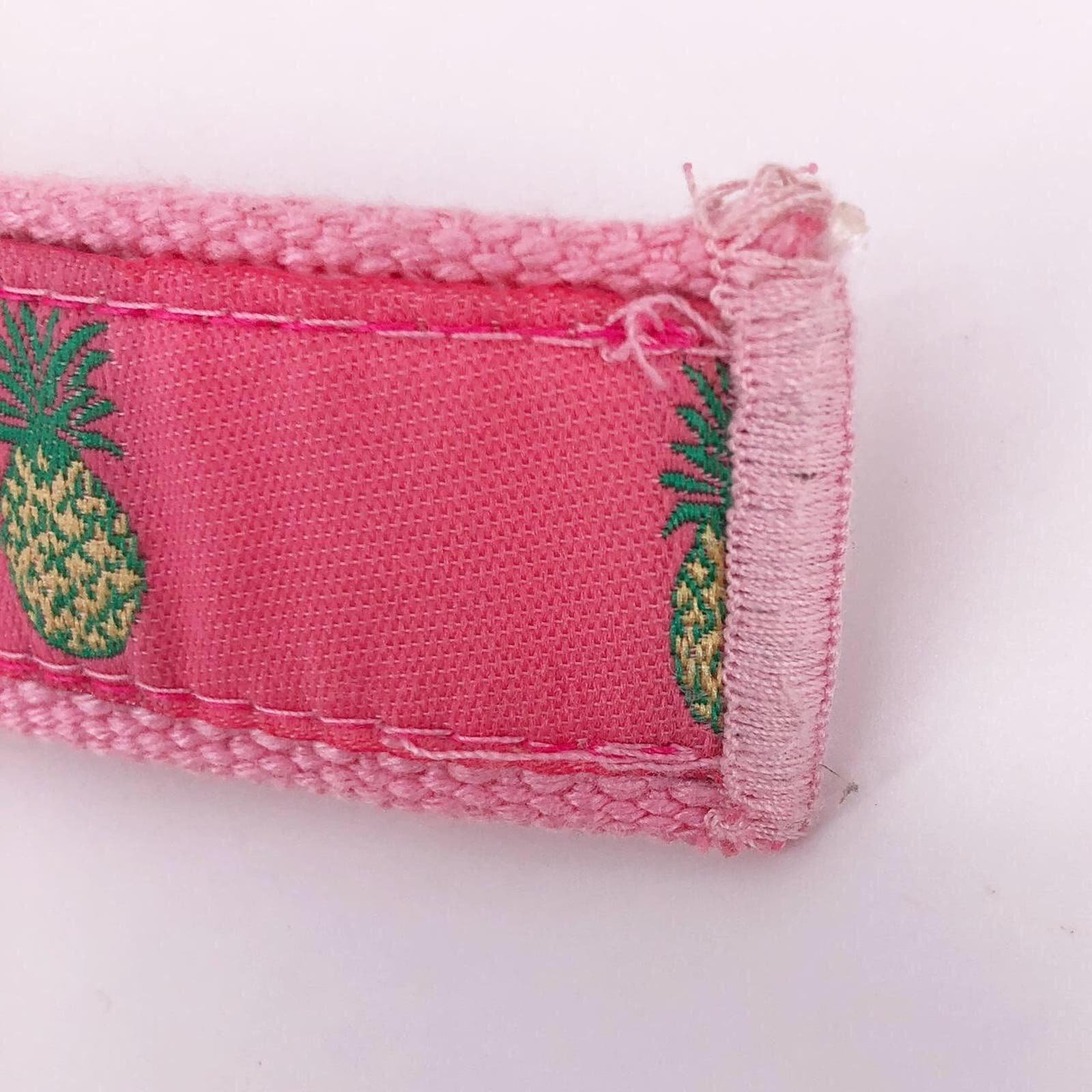 Liz Claiborne pink canvas pineapple ribbon belt GFZSnpy51