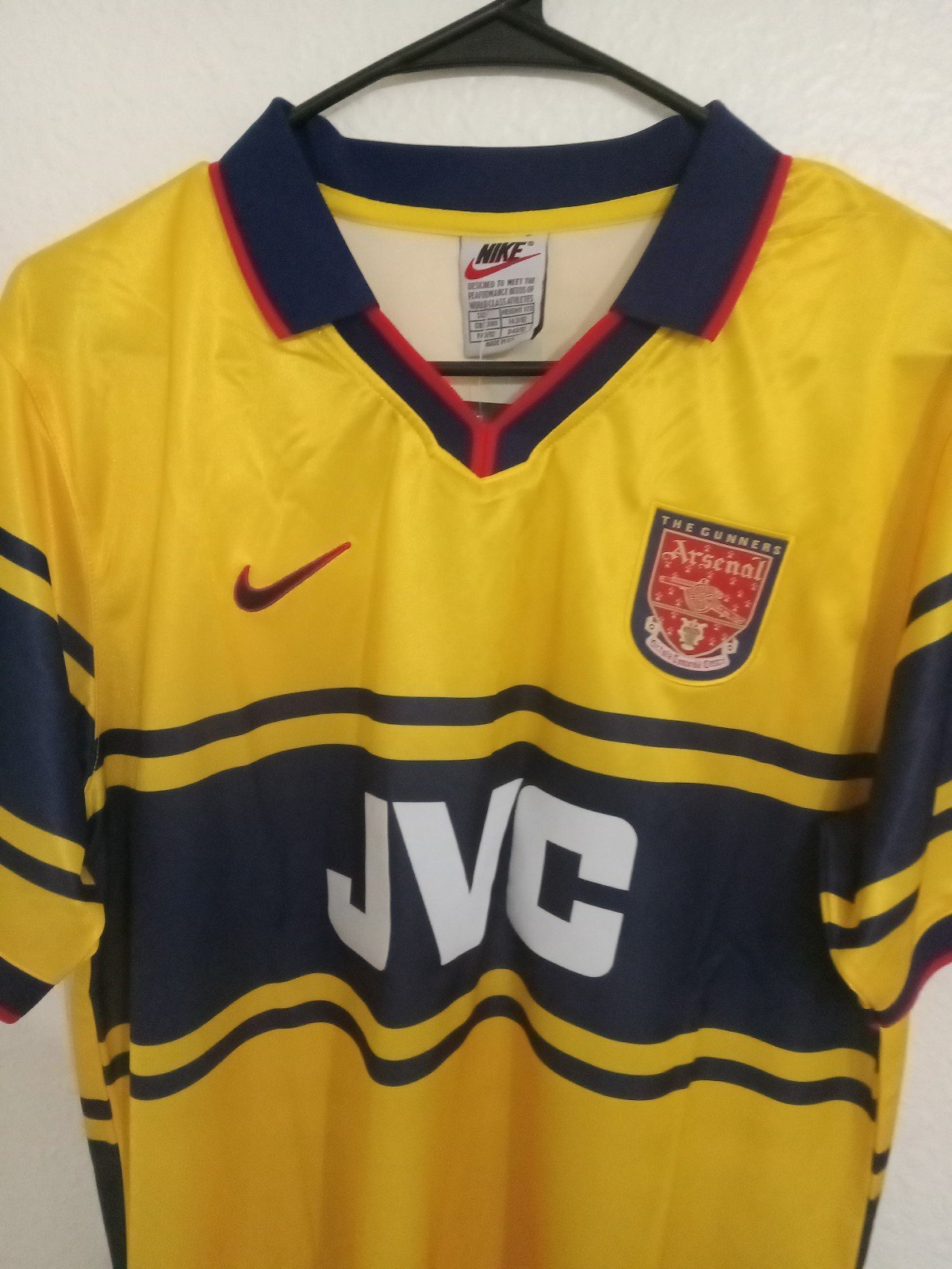 Arsenal Soccer Jersey Retro 97/99 Bergkamp #10 Away Large dSNrbXI0S
