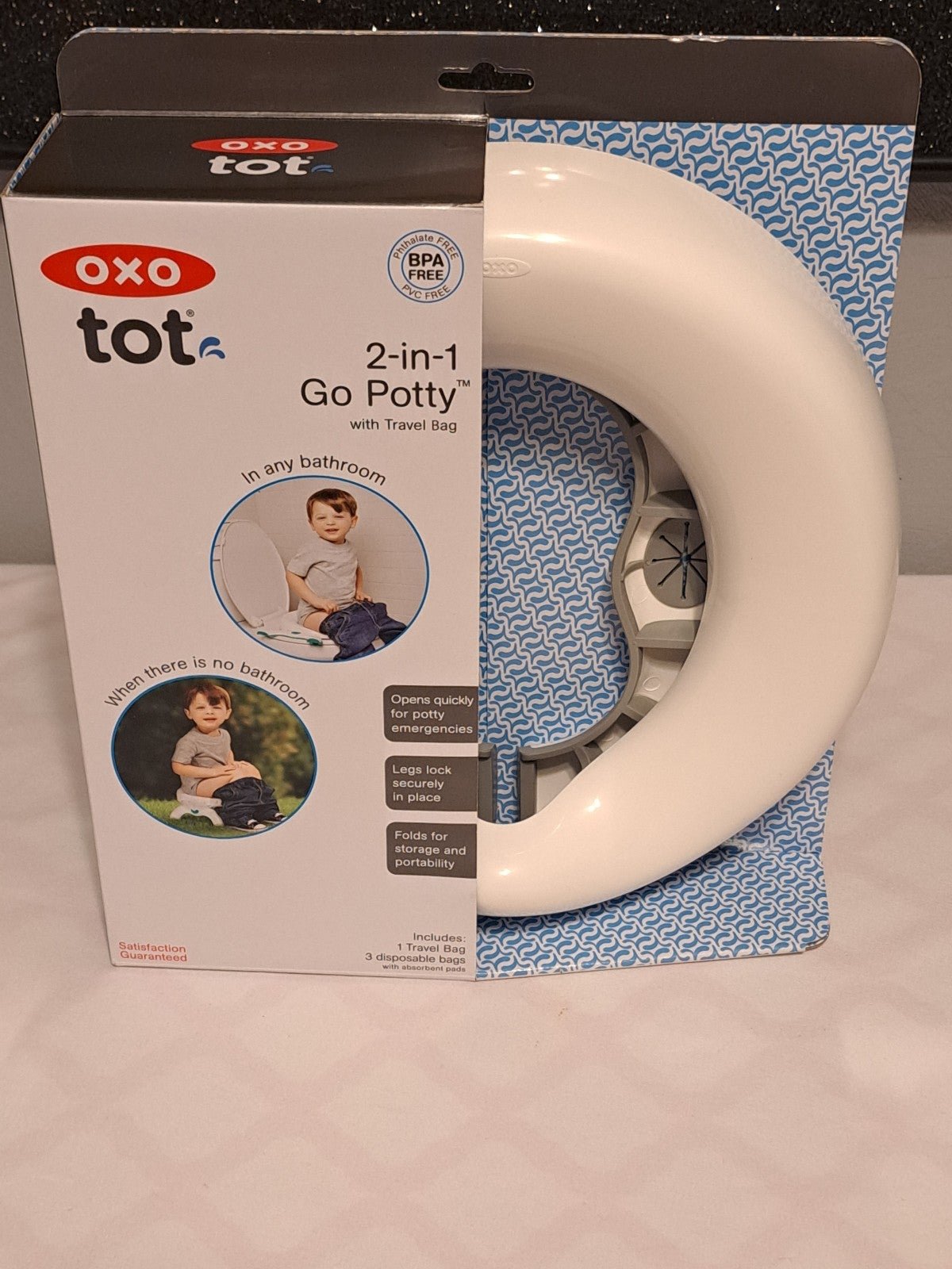 OXO Tot 2-In-1 Potty Seat Potty Chair White & Gray NEW! D5SnHKUgB