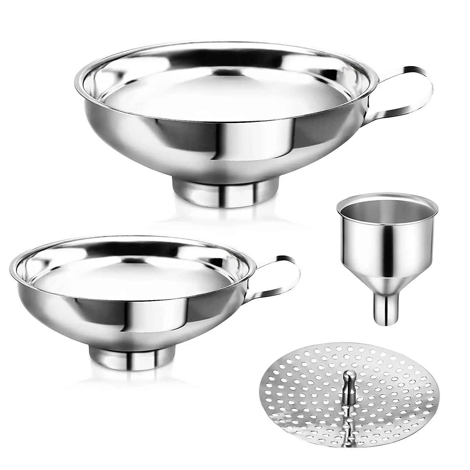 Canning Funnel with Strainer Food Grade Funnel Kitchen Use Metal Large & Small fh7bvRBlD