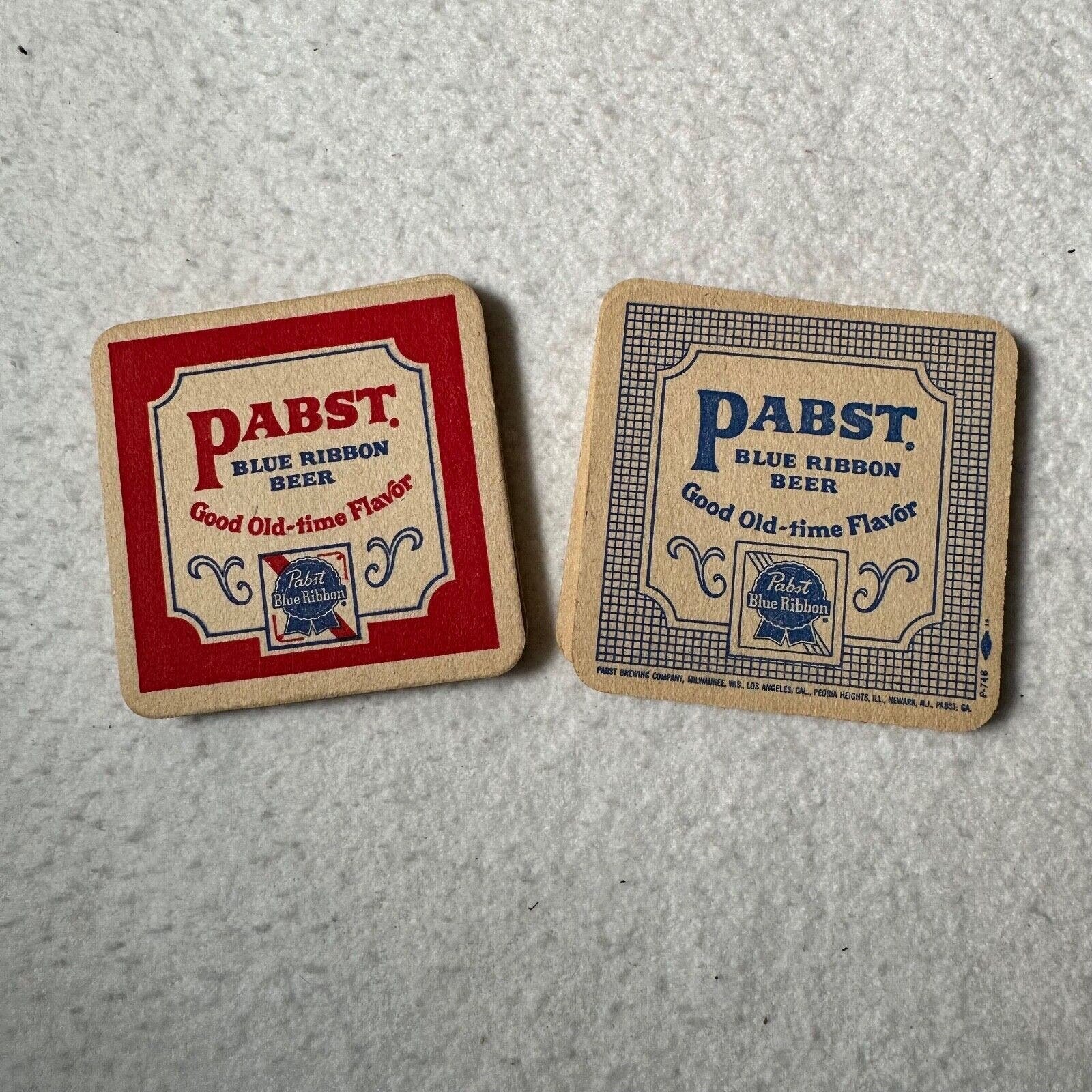 Lot of 10 Vintage PABST Blue Ribbon Double Sided Beer Drink Coasters F4PC9R53S