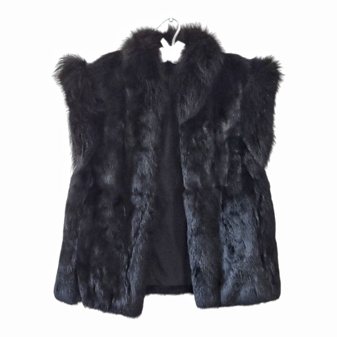 GDT TOO Faux Fur Vest Reversible Mad Max Gothic Punk Ro