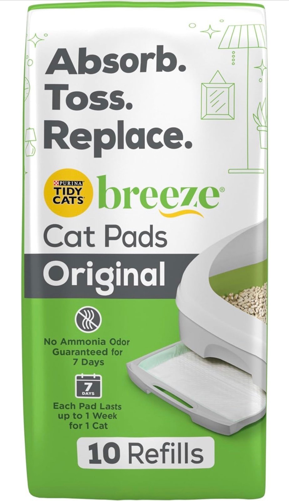 Purina Tidy Cats Breeze Litter System Cat Pad Refills 10ct. 60 pads in one box. GIxE0c7Lu