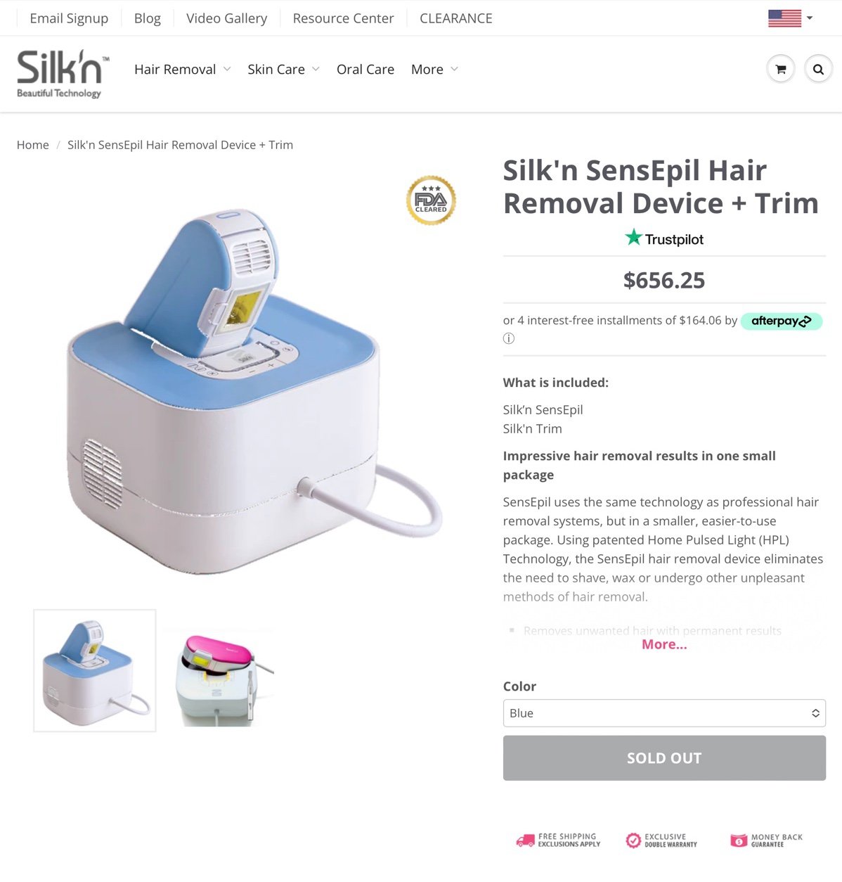 Silk’n Home Skinovations SensEpil Hair Removal Device Blue FQXbI2ZCj