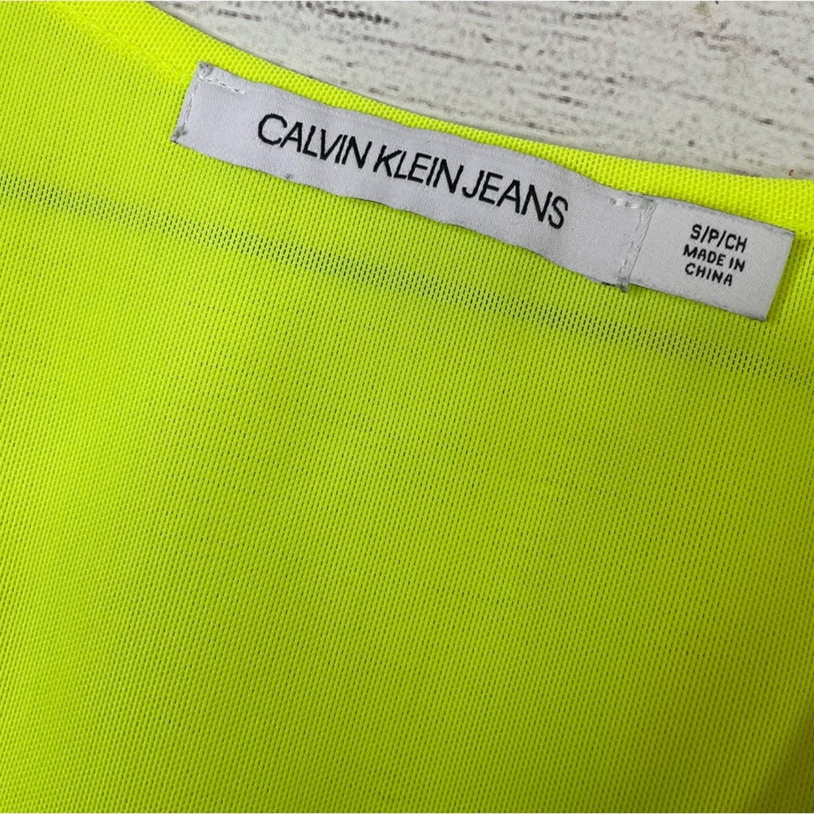 Calvin Klein Jeans Neon Green Mesh Sports Bra S fNqUDoTFz