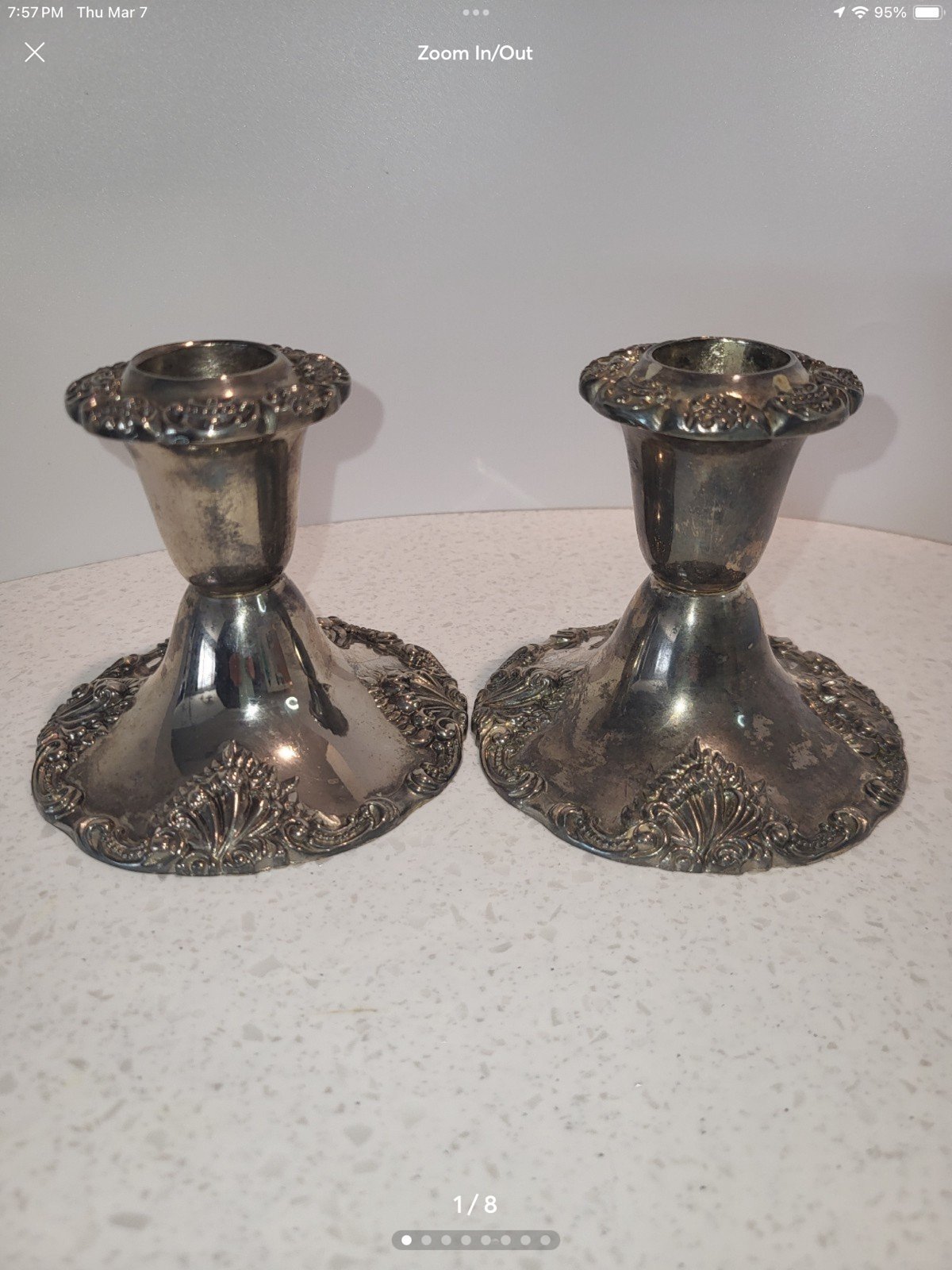 Vintage Godinger Silver Art Co silver plate candle holders (2) 8sSzNtGrY