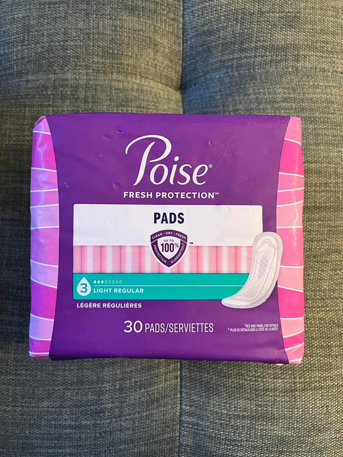 6 x Poise Pads 3 Drops Light Regular, 30 pads (180 pads total) 12ty07q0S