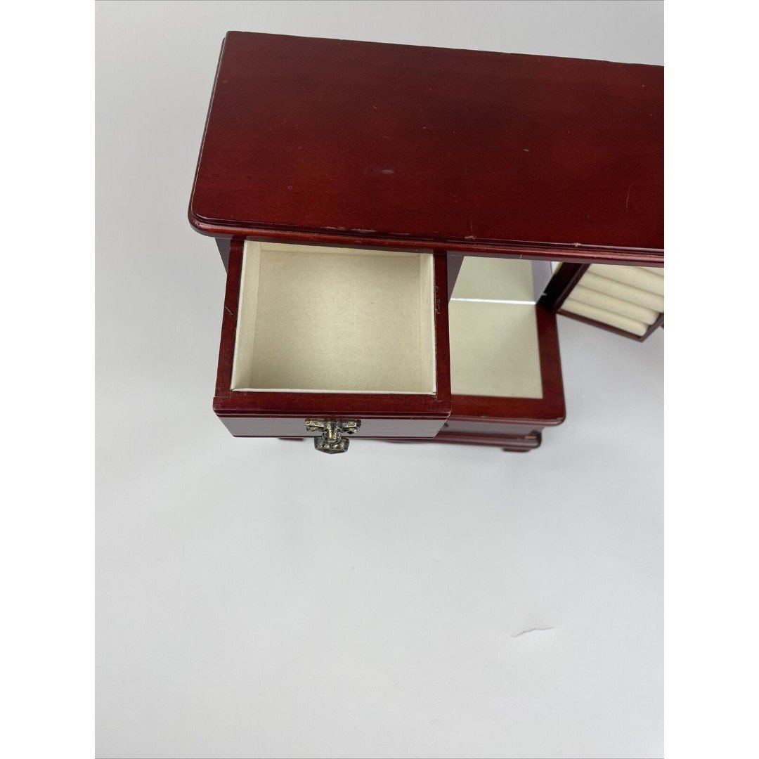 Vintage Wooden Jewelry Box with Mirror - Elegant Storage for Your Treasures! fwVwsa9rM