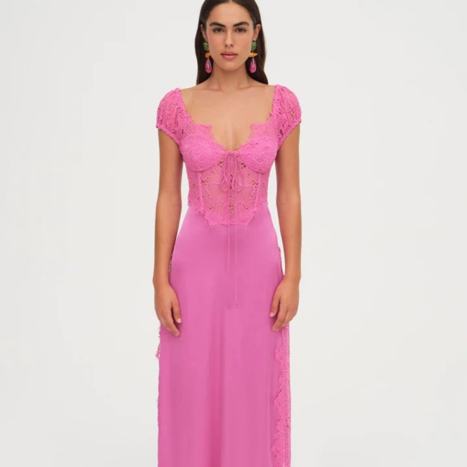FOR LOVE & LEMONS Casey Maxi Dress in Pink (XS, S & M) 