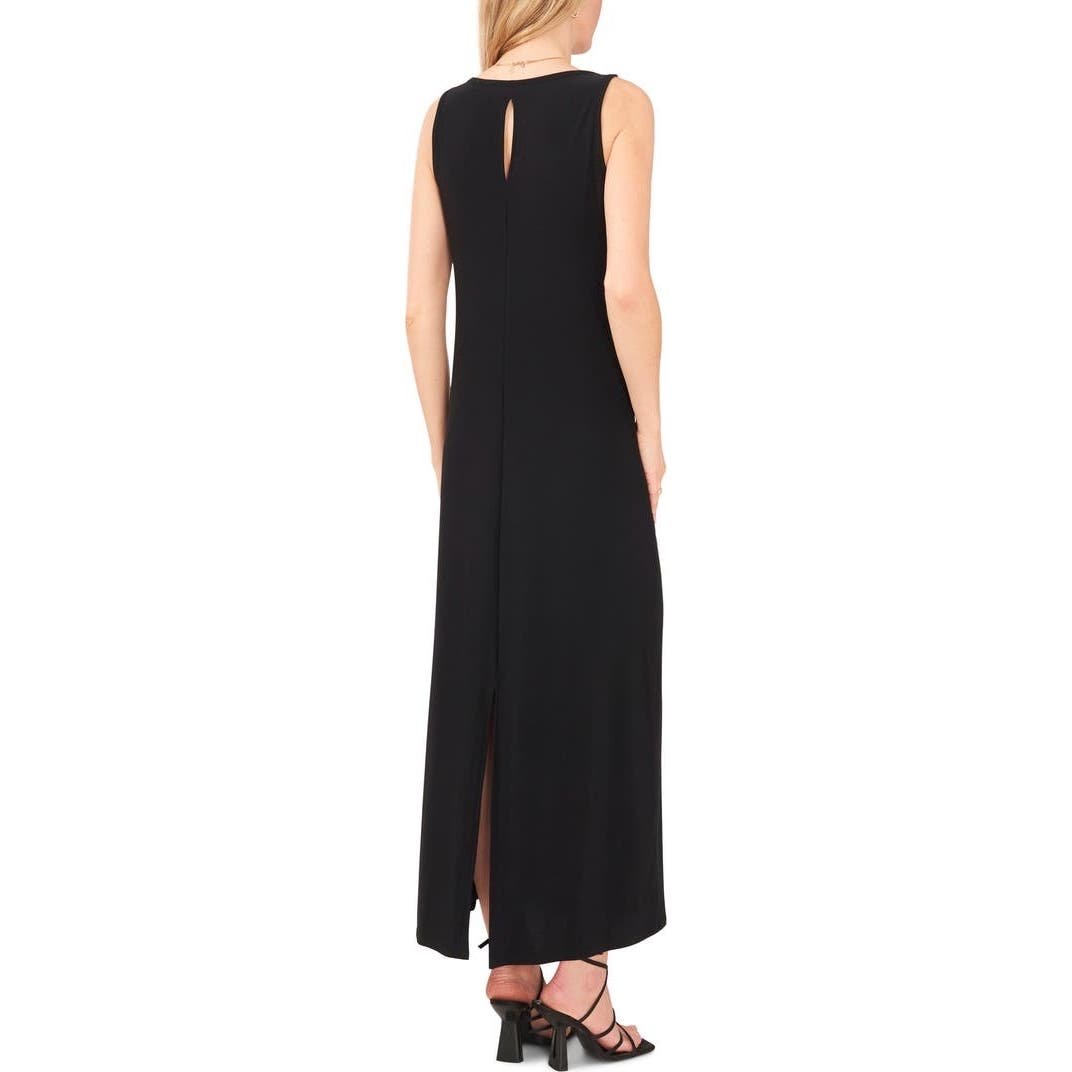 NWT MSK Sleeveless Maxi Dress Keyhole Back Black Size S