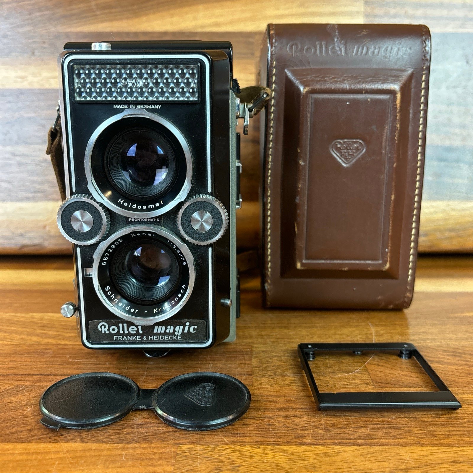 Rollei Magic I 6x6 Camera Xenar 3.5/75mm Leather Case 6x4 Adapter Lens Cap WORKS bRODjWxKW