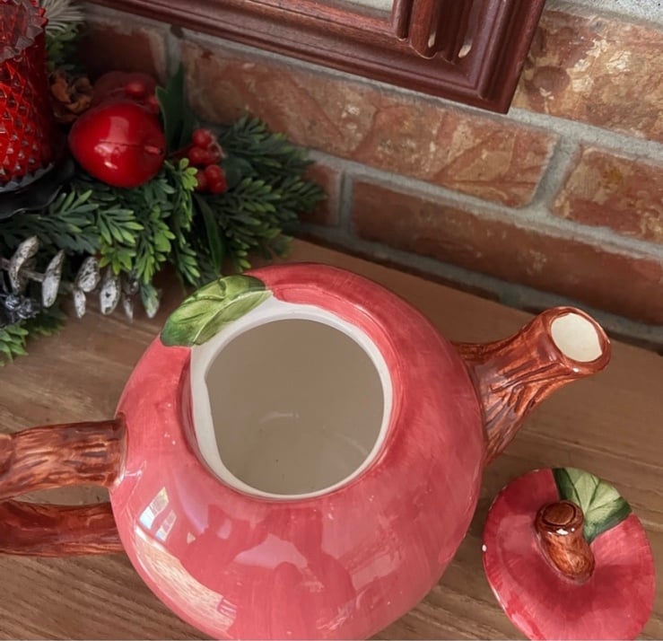 Vintage 1990´s Cracker Barrel Apple Tea pot EGky67hHb