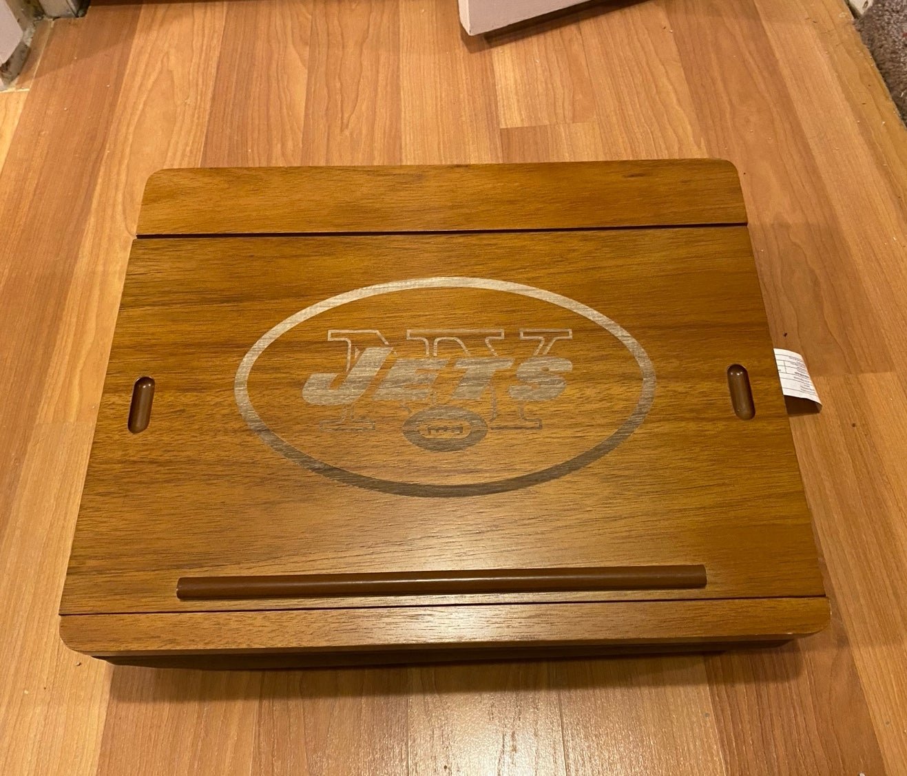 Pottery Barn Wooden Leather Teen NFL Jets Football Supe