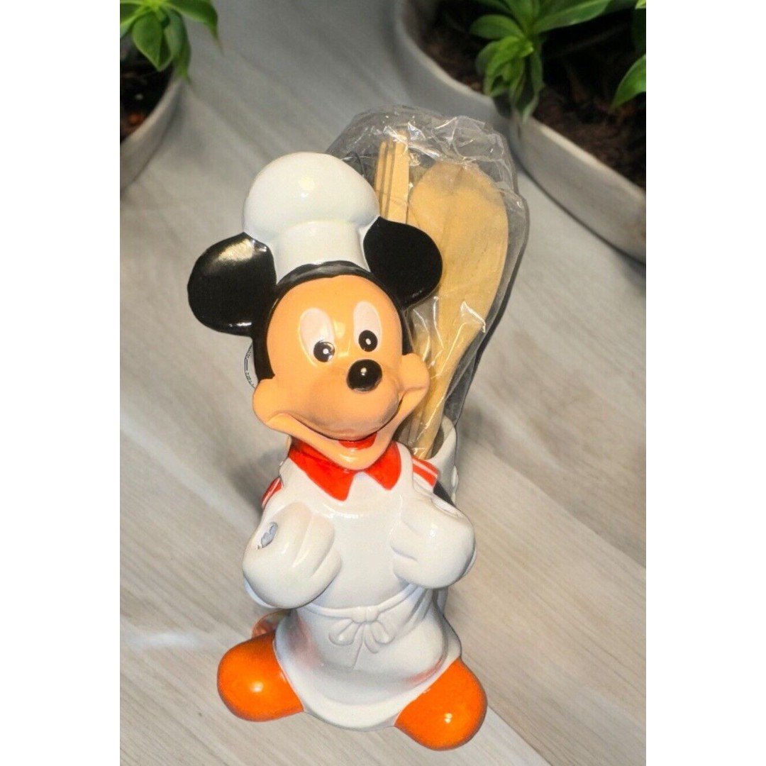 VTG Disney Chef Mickey Mouse Kitchen Utensils Set 1989 NEW Chef Mickeys Wisk FuHnnOSwt
