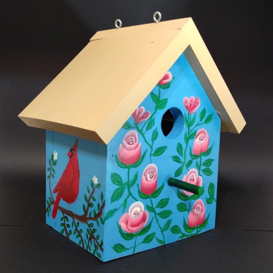 Decorative Handcrafted Birdhouse Hand Painted for Outdo