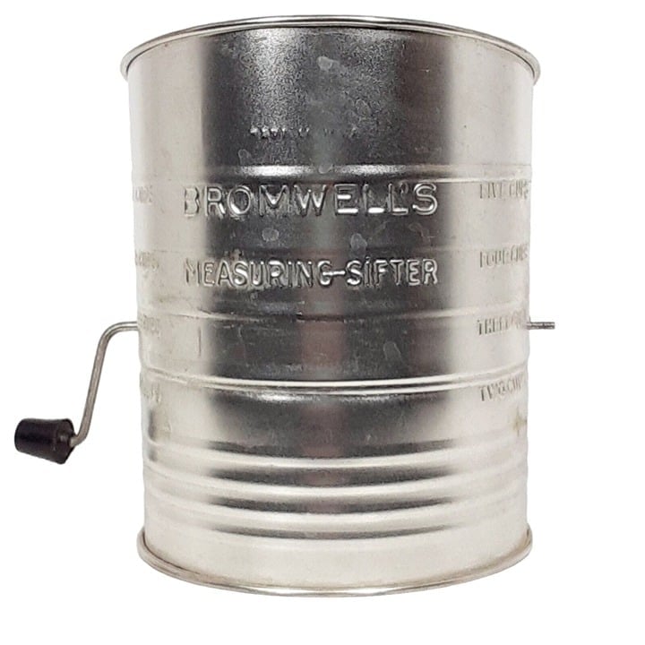 Bromwells Measuring Sifter Black Crank Handle Vintage Five Cup Flour Sifter 2SKLrDfRB