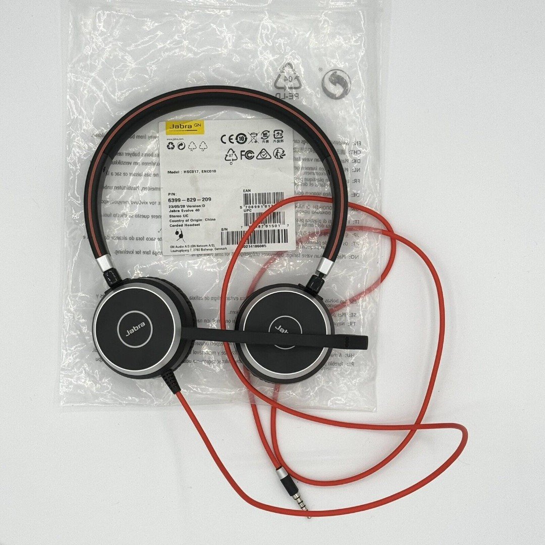 Jabra Evolve 40 Stereo Headset Over Headphones USB Wire