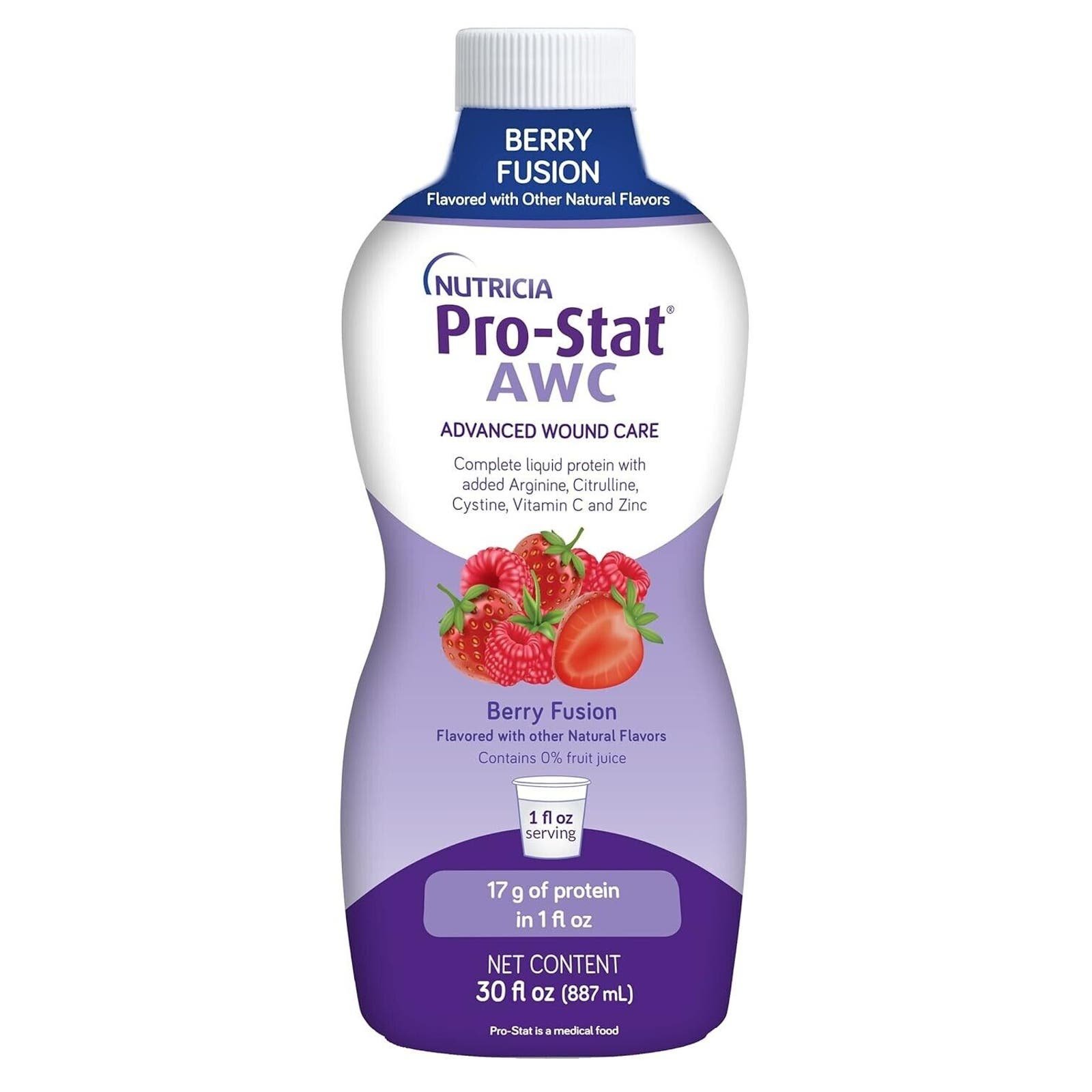 NEW CASE of 4 Pro-Stat AWC Liquid Protein Berry Fusion 