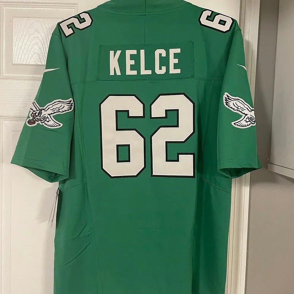 Philadelphia Eagles Kelly Green Stitched Jersey Jason Kelce Men’s Large DWcvG2Zp7