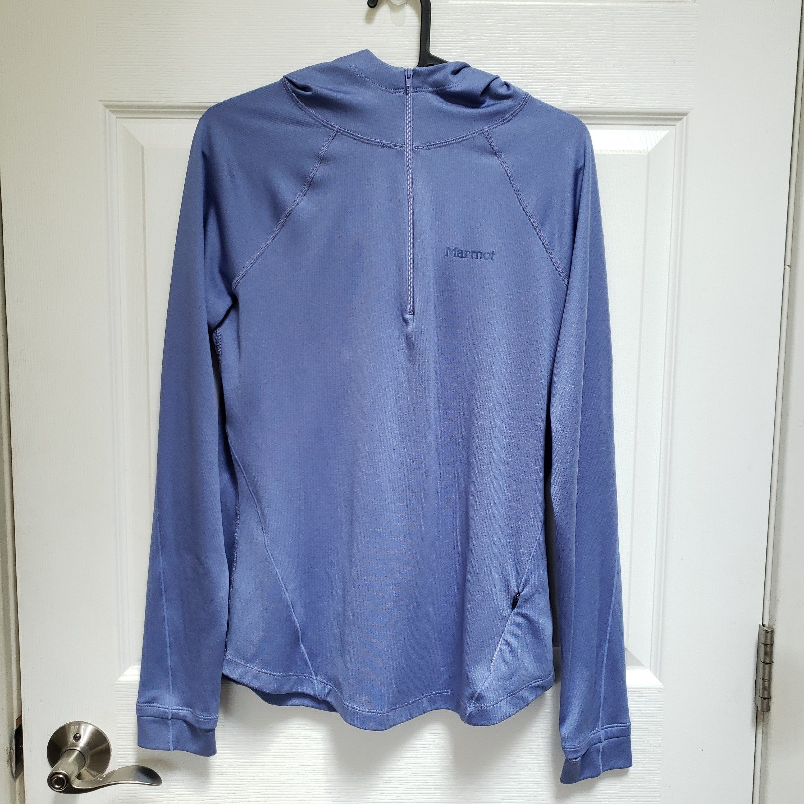 Marmot Lavender Blue Indio 1/2 Zip Long Sleeve Hooded S
