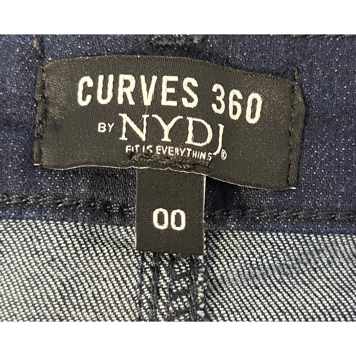 Curves 360 by NYDJ Womens size 00 jeans dark blue slim ankle straight NEW dqMbrNP0Y