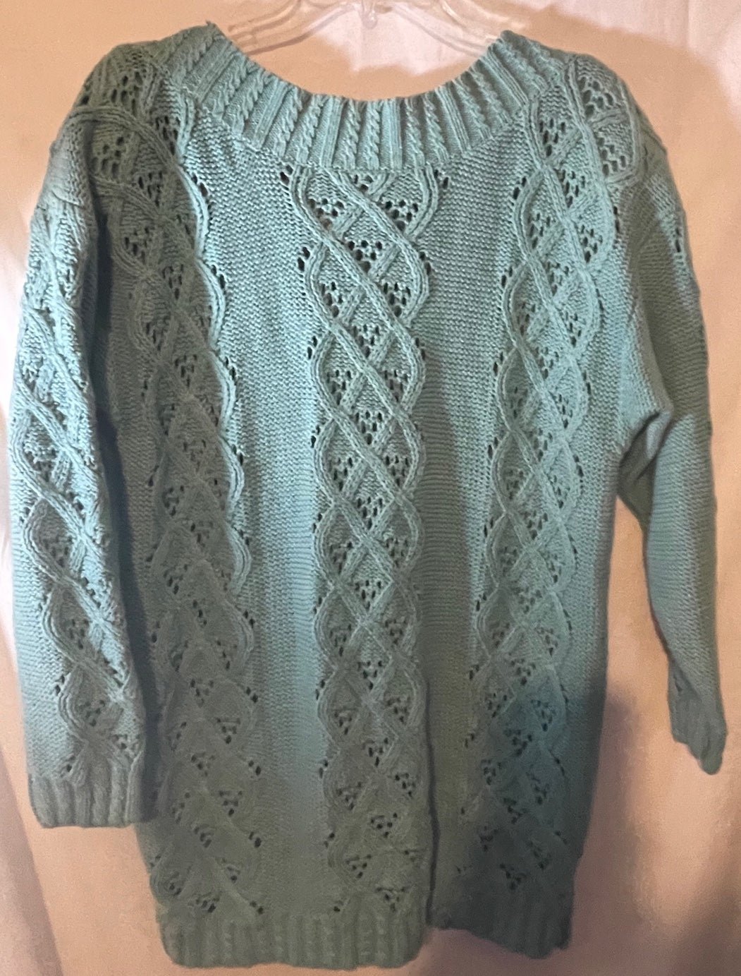 Vintage Fino International Green Ribbed Sweater Size Large FXxHcaXZo