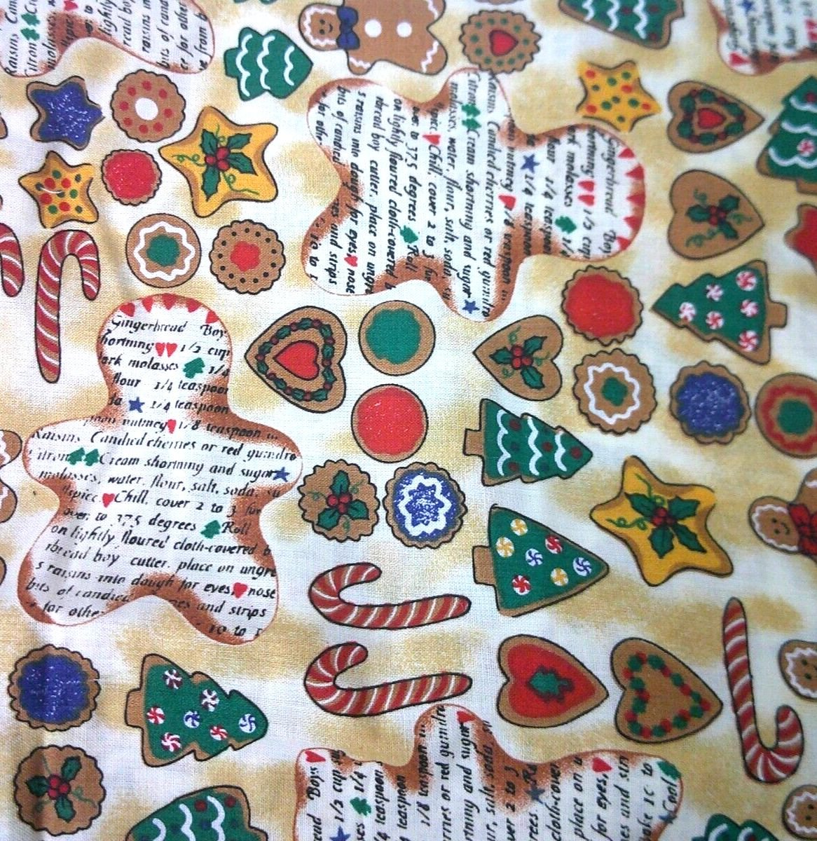 Home Made Christmas Love Fabric 1997 Balson Erlanger Gingerbread Cookie 5.75 Yds 1igX45KXH