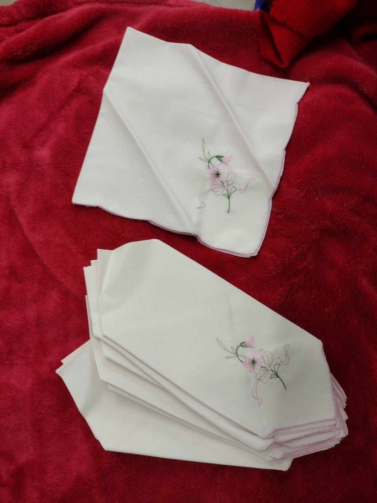 Vintage antique handkerchiefs with floral cross stitch fCVqMf5WH