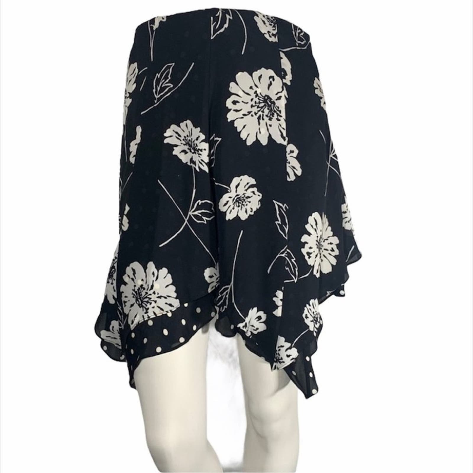 Jones 2P Silk handkerchief skirt floral polka dot 5Vrec