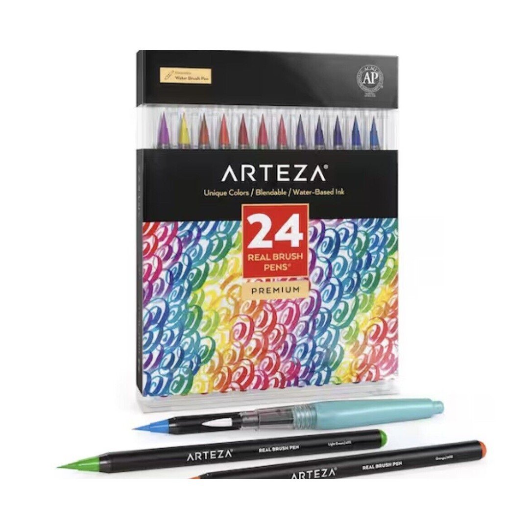 Arteza Real Brush Pens Premium Set Of 24 New FylJJ391S