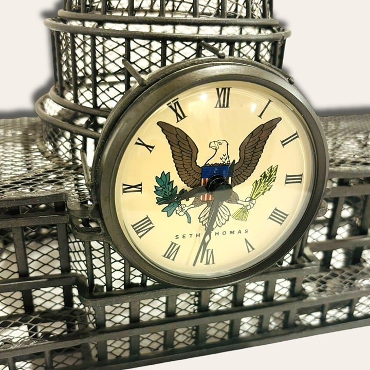 Vintage Seth Thomas U.S. CAPITOL Clock Metal Wire Building. SUPER RARE! eWpgUngPA