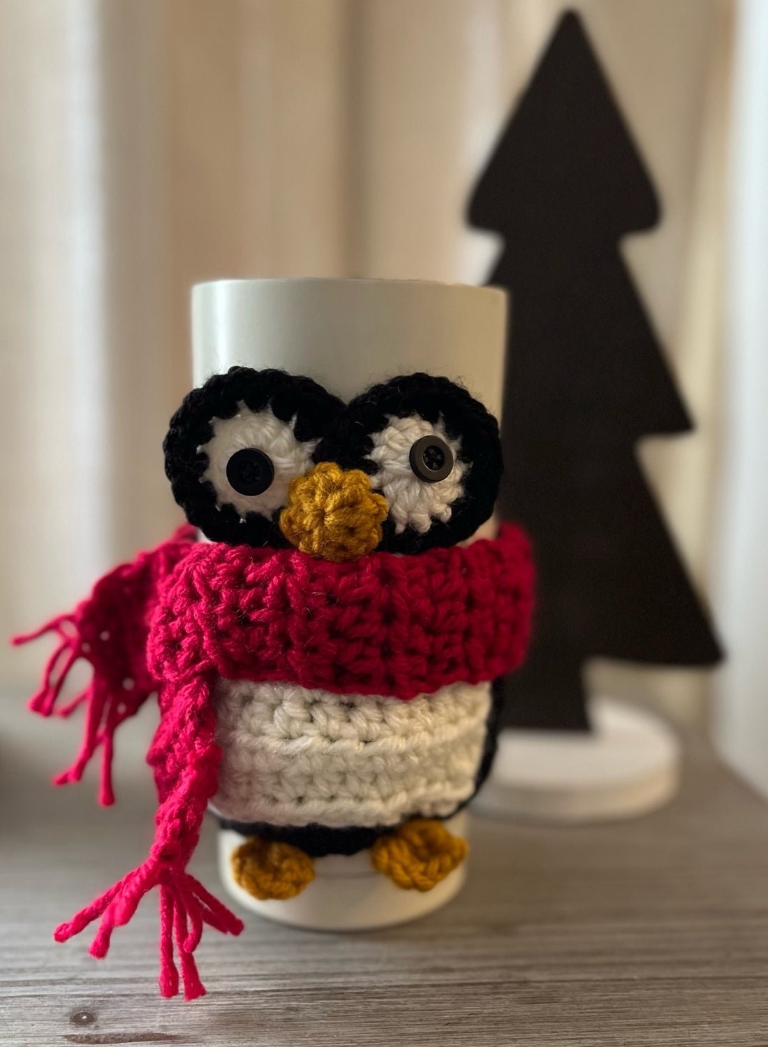 Crochet Penguin Cup Cozy Sleeve 47jWfrVtY