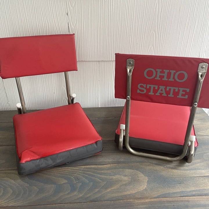 Two Vintage 1970s OHIO STATE Buckeyes Stadium Bleacher Folding Seats (SH) 8WIM6ZzYN